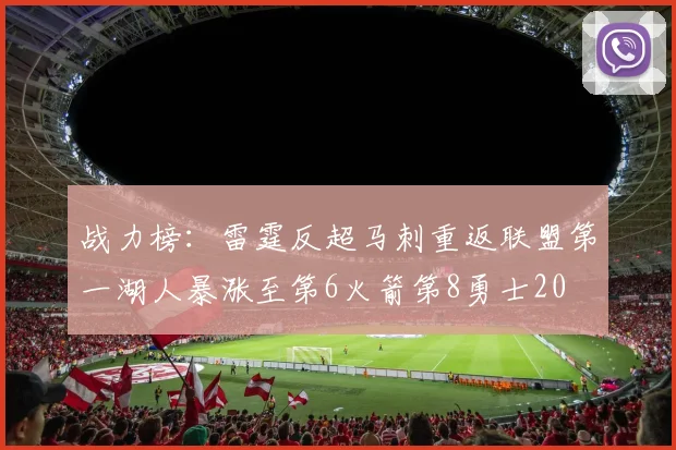 战力榜：雷霆反超马刺重返联盟第一湖人暴涨至第6火箭第8勇士20